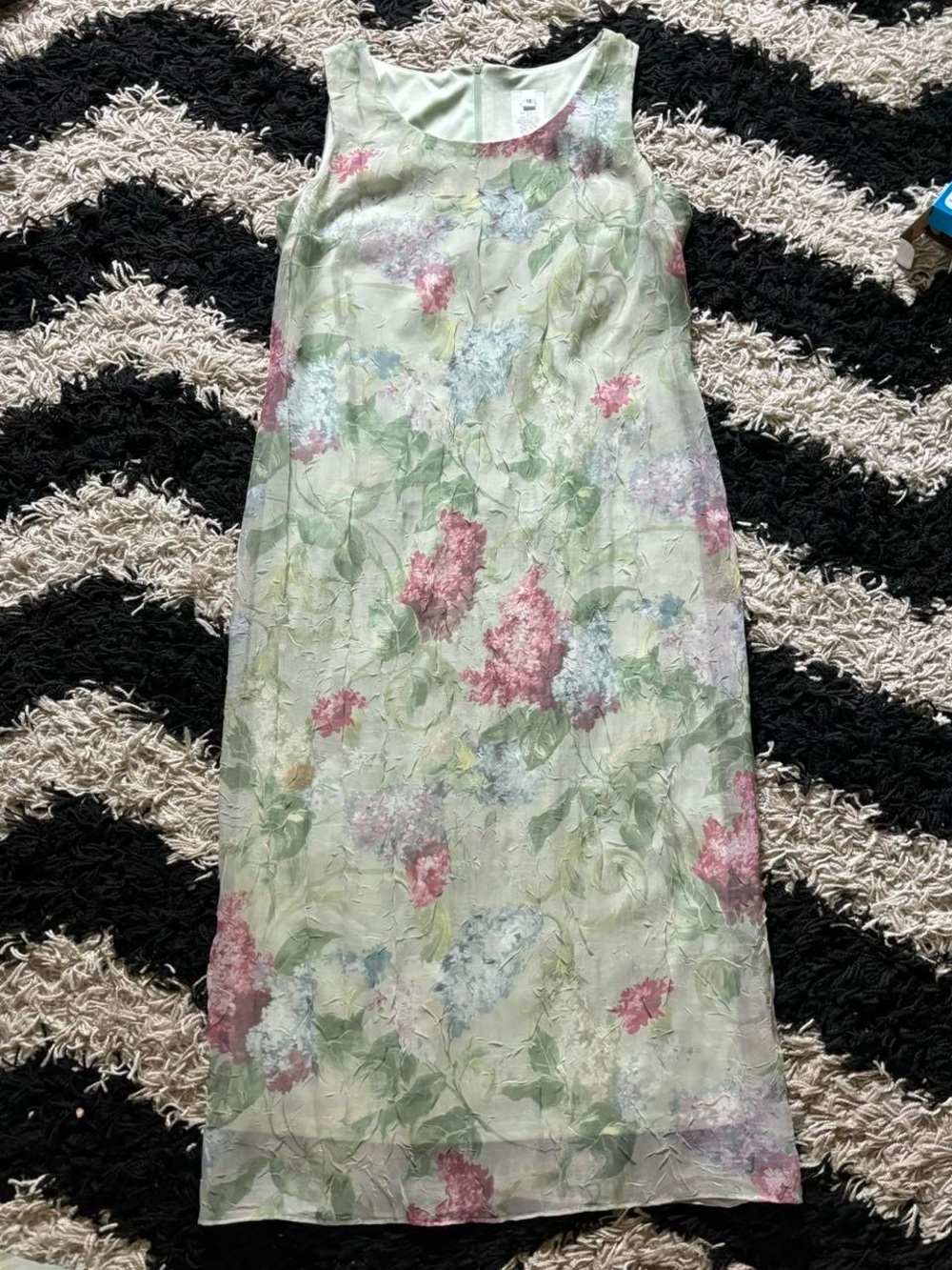 Vintage 90’s Fairycore Green Multicolor Floral Sleeveless Maxi Dress